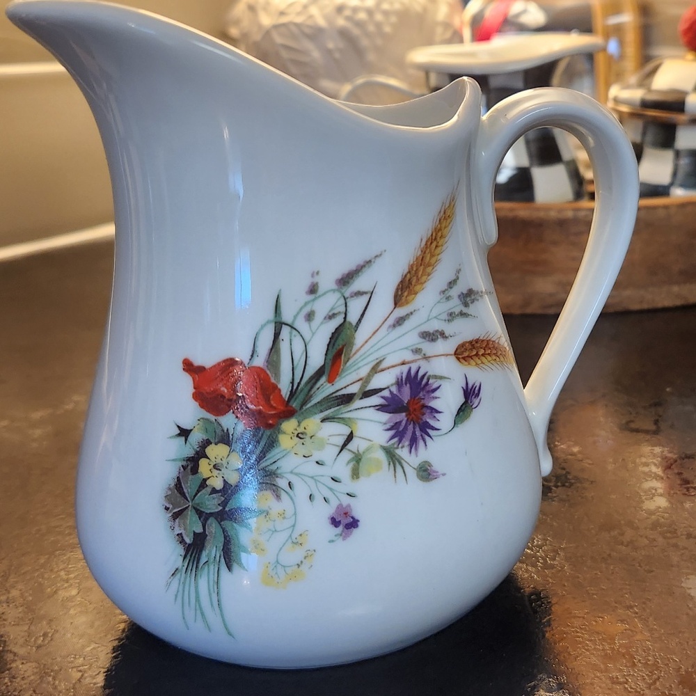 Vintage BIA Cordon Bleu Pitcher Wheat Flower France Cream Milk Syrup Small